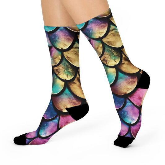 Shimmery Mermaid Crew Socks - Non Binary/ LGBTQ /Straight