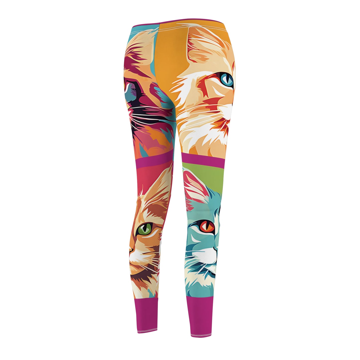 Leggings - Pussy Cat Inspired Bright Colors with Different Cat Breeds - LGBT, Non Binary, Transgender (Sizes to2X)